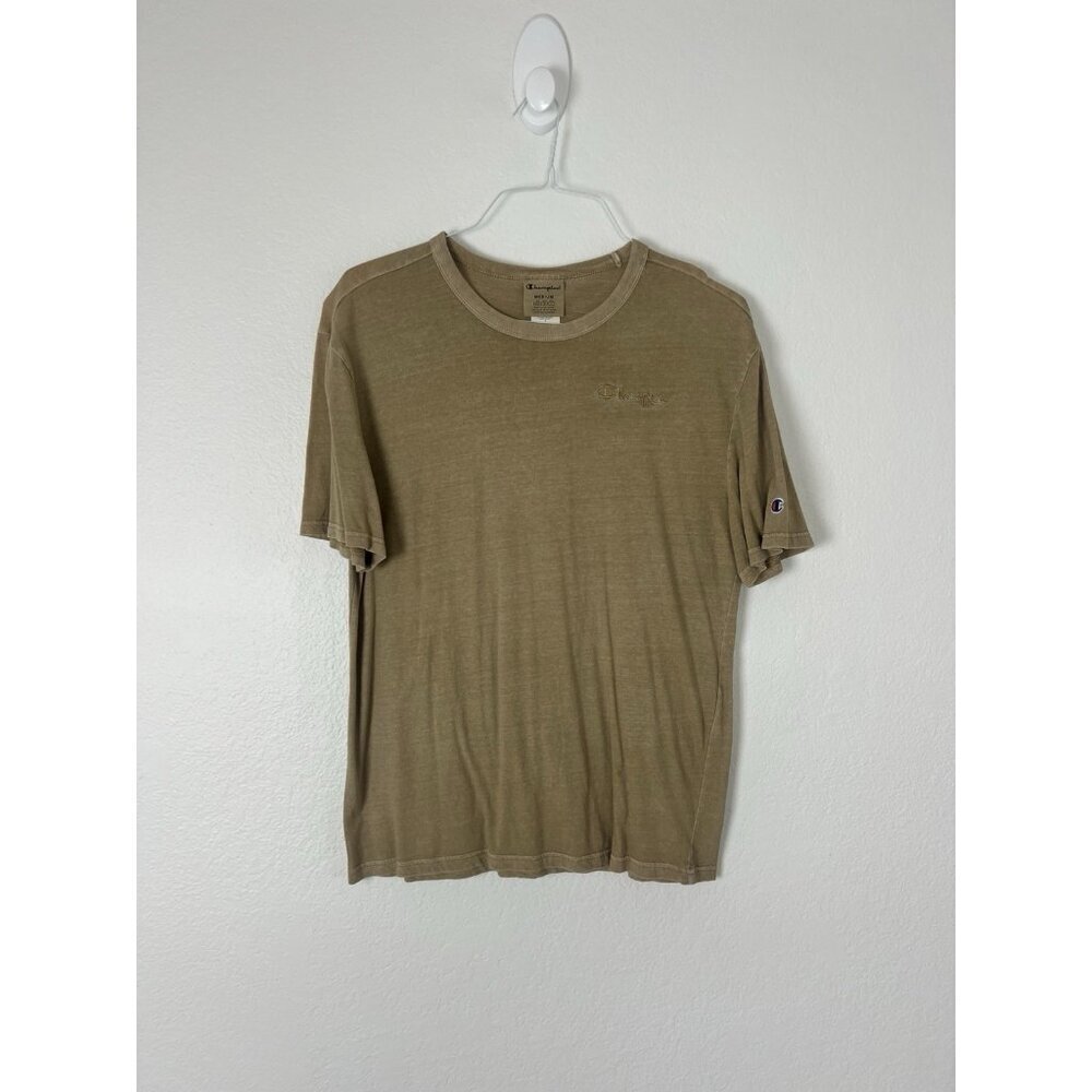 Champion Men’s Lightweight Tan Short Sleeve Crewneck Retro T-shirt Medium